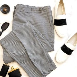 Black & White Houndstooth Slim Fit Ankle Pants